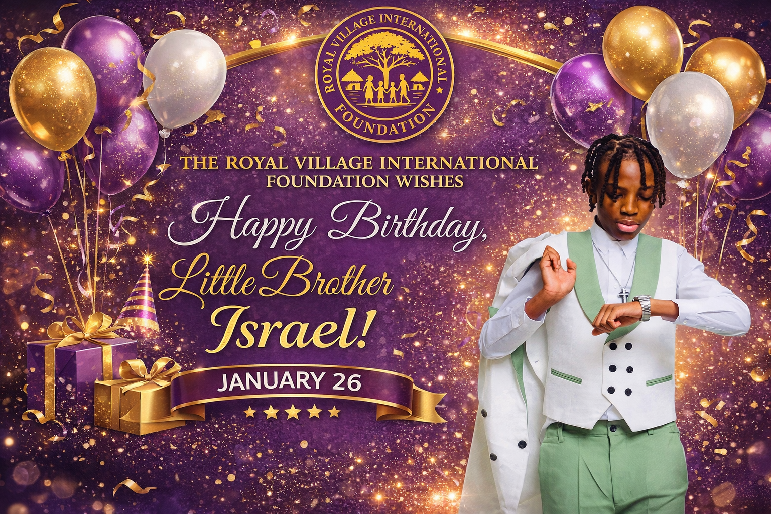 Royal Village International Foundation Celebrates Birthday of Little Brother Israel, Son of Founder Queen Georgia
